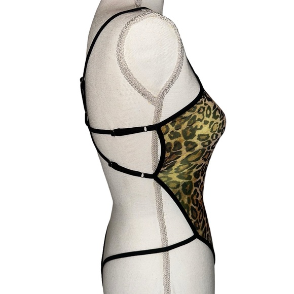 NWOT I AM GIA Dollskill One Piece Leotard Leopard Jaguar Cat XS Extra Small - Picture 2 of 8